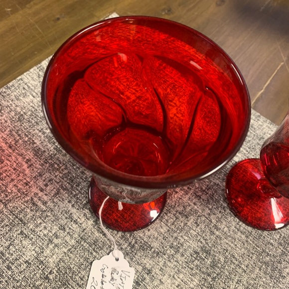 Fostoria Jamestown ruby red water goblets - Picture 2 of 5